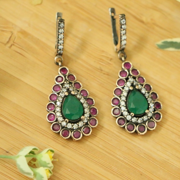 Grand Bazaar Jewelers Jewelry - ☄️SOLD☄️ Sterling Silver with Jade & CZ Stones